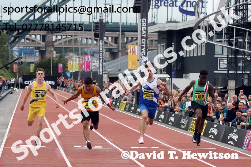English Schools boys 150 metres, 2018 Great North CityGames. Photo: David T. Hewitson/Sports for All Pics